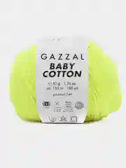 Горчичный пряжа Gazzal Baby Cotton, 5 мотков в комплекте, 40% акрил, 60% хлопок, 50 г, 165 м