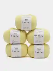 Желтый пряжа Gazzal Baby Cotton, 5 мотков в комплекте, 40% акрил, 60% хлопок, 50 г, 165 м