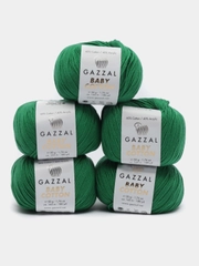 Пряжа Gazzal Baby Cotton, 5 мотков в комплекте, 40% акрил, 60% хлопок, 50 г, 165 м