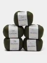 Золотистый хаки пряжа Gazzal Baby Cotton, 5 мотков в комплекте, 40% акрил, 60% хлопок, 50 г, 165 м