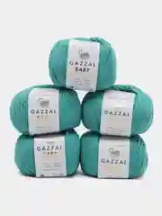 Индиго пряжа Gazzal Baby Cotton, 5 мотков в комплекте, 40% акрил, 60% хлопок, 50 г, 165 м