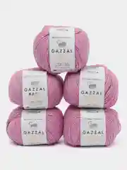 Пудровый пряжа Gazzal Baby Cotton, 5 мотков в комплекте, 40% акрил, 60% хлопок, 50 г, 165 м