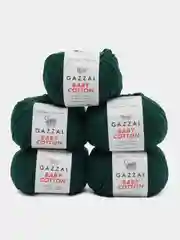 Салатовый пряжа Gazzal Baby Cotton, 5 мотков в комплекте, 40% акрил, 60% хлопок, 50 г, 165 м