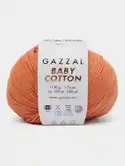 Светло-бежевый пряжа Gazzal Baby Cotton, 5 мотков в комплекте, 40% акрил, 60% хлопок, 50 г, 165 м