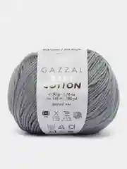 Серый пряжа Gazzal Baby Cotton, 5 мотков в комплекте, 40% акрил, 60% хлопок, 50 г, 165 м