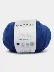 Синий пряжа Gazzal Baby Cotton, 5 мотков в комплекте, 40% акрил, 60% хлопок, 50 г, 165 м