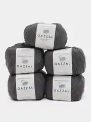 Синий меланж пряжа Gazzal Baby Cotton, 5 мотков в комплекте, 40% акрил, 60% хлопок, 50 г, 165 м