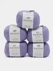 Сиреневый пряжа Gazzal Baby Cotton, 5 мотков в комплекте, 40% акрил, 60% хлопок, 50 г, 165 м