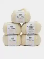 Слоновая кость пряжа Gazzal Baby Cotton, 5 мотков в комплекте, 40% акрил, 60% хлопок, 50 г, 165 м