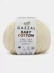 Слоновая кость пряжа Gazzal Baby Cotton, 5 мотков в комплекте, 40% акрил, 60% хлопок, 50 г, 165 м
