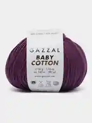 Тёмно-бирюзовый пряжа Gazzal Baby Cotton, 5 мотков в комплекте, 40% акрил, 60% хлопок, 50 г, 165 м