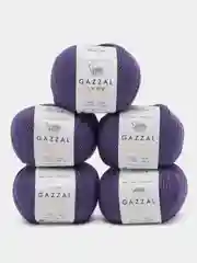Тёмно-бордовый пряжа Gazzal Baby Cotton, 5 мотков в комплекте, 40% акрил, 60% хлопок, 50 г, 165 м
