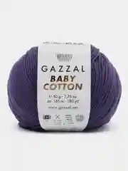 Тёмно-бордовый пряжа Gazzal Baby Cotton, 5 мотков в комплекте, 40% акрил, 60% хлопок, 50 г, 165 м