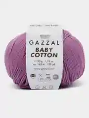 Фиолетовый пряжа Gazzal Baby Cotton, 5 мотков в комплекте, 40% акрил, 60% хлопок, 50 г, 165 м