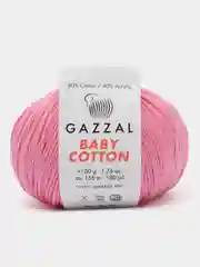 Фуксия пряжа Gazzal Baby Cotton, 5 мотков в комплекте, 40% акрил, 60% хлопок, 50 г, 165 м