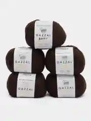 Шоколадный пряжа Gazzal Baby Cotton, 5 мотков в комплекте, 40% акрил, 60% хлопок, 50 г, 165 м