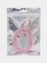Розовый aux кабель, плетеный, Jack 3,5 мм, 1 метр