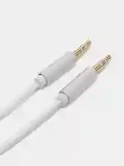 Белый aux кабель, плетеный, Jack 3,5 мм, 1 метр