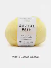 Желтый пряжа Gazzal Baby Cotton, 5 мотков в комплекте, 40% акрил, 60% хлопок, 50 г, 165 м