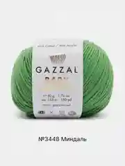 Бирюзовый пряжа Gazzal Baby Cotton, 5 мотков в комплекте, 40% акрил, 60% хлопок, 50 г, 165 м