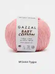 Прозрачный пряжа Gazzal Baby Cotton, 5 мотков в комплекте, 40% акрил, 60% хлопок, 50 г, 165 м
