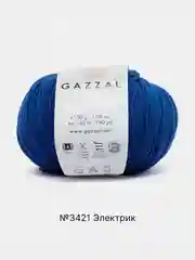Синий пряжа Gazzal Baby Cotton, 5 мотков в комплекте, 40% акрил, 60% хлопок, 50 г, 165 м