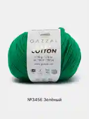 Зеленый пряжа Gazzal Baby Cotton, 5 мотков в комплекте, 40% акрил, 60% хлопок, 50 г, 165 м