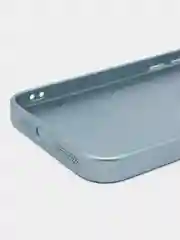 Голубой чехол для iPhone (Айфон) 13, 14, Pro, силиконовый, матовой, стеклянная панель