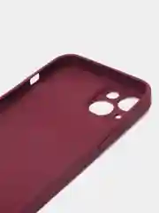 Бордовый чехол для iPhone (Айфон) 13, 14, Pro, силиконовый, матовой, стеклянная панель