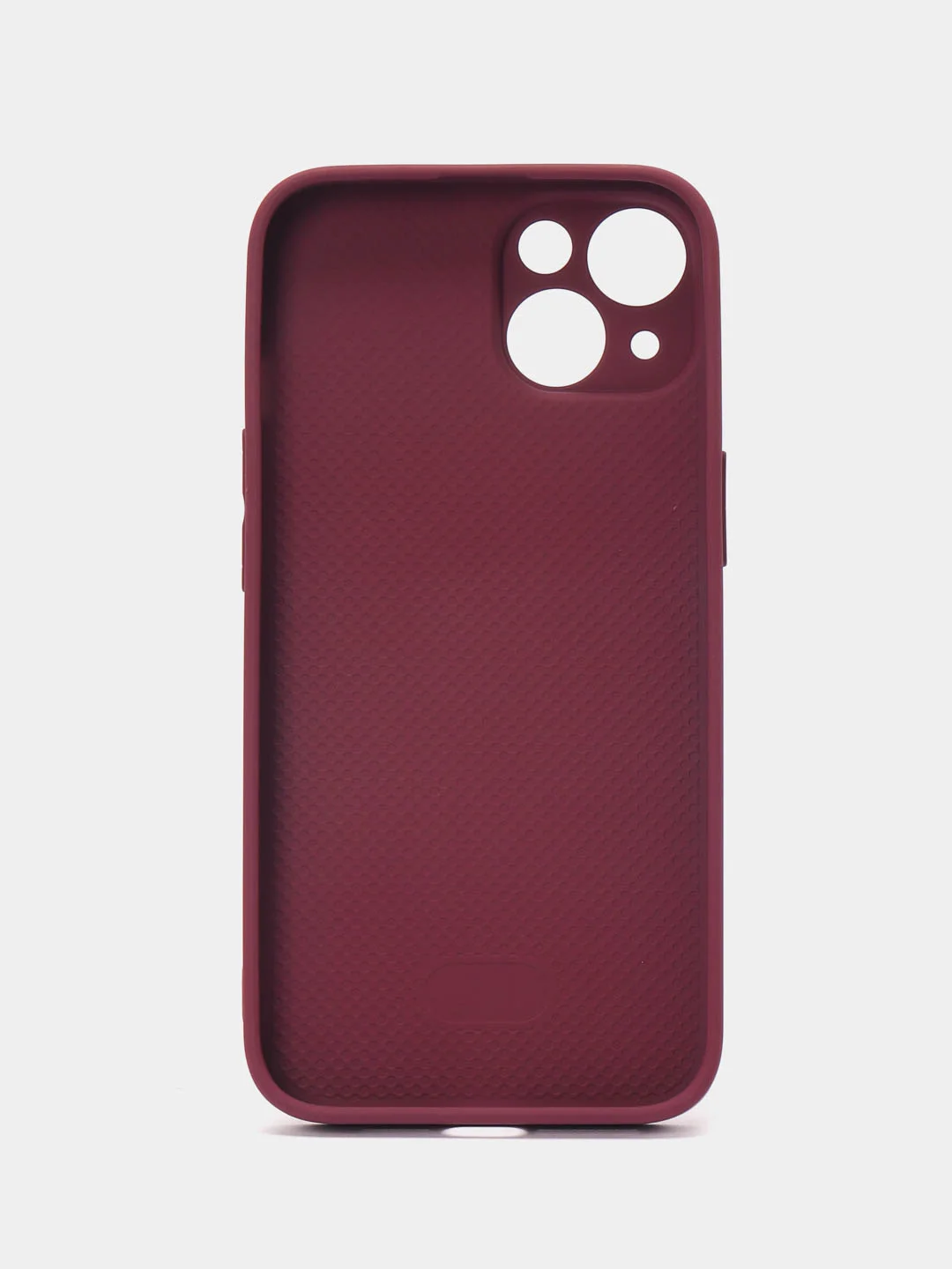 Бордовый чехол для iPhone (Айфон) 13, 14, Pro, силиконовый, матовой, стеклянная панель