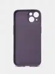 Фиолетовый чехол для iPhone (Айфон) 13, 14, Pro, силиконовый, матовой, стеклянная панель