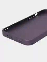 Фиолетовый чехол для iPhone (Айфон) 13, 14, Pro, силиконовый, матовой, стеклянная панель