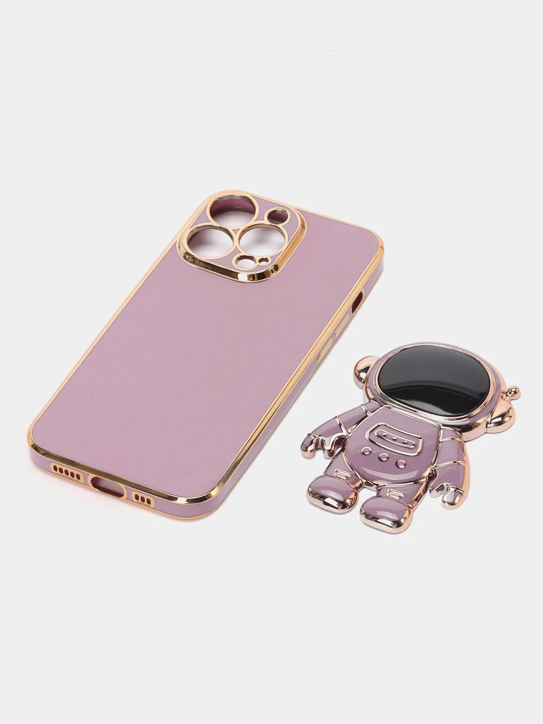 Белый чехол на Айфон с космонавтом, держателем-подставкой, IPhone XR, 11, 12, 13, 14 Pro Max