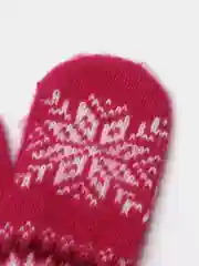 Розовый шерстяные варежки "Звезда"