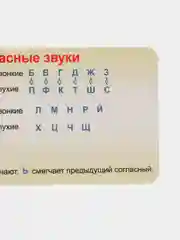 Бронзовый обучающая карточка-шпаргалка односторонняя "По русскому языку", 90*180 мм