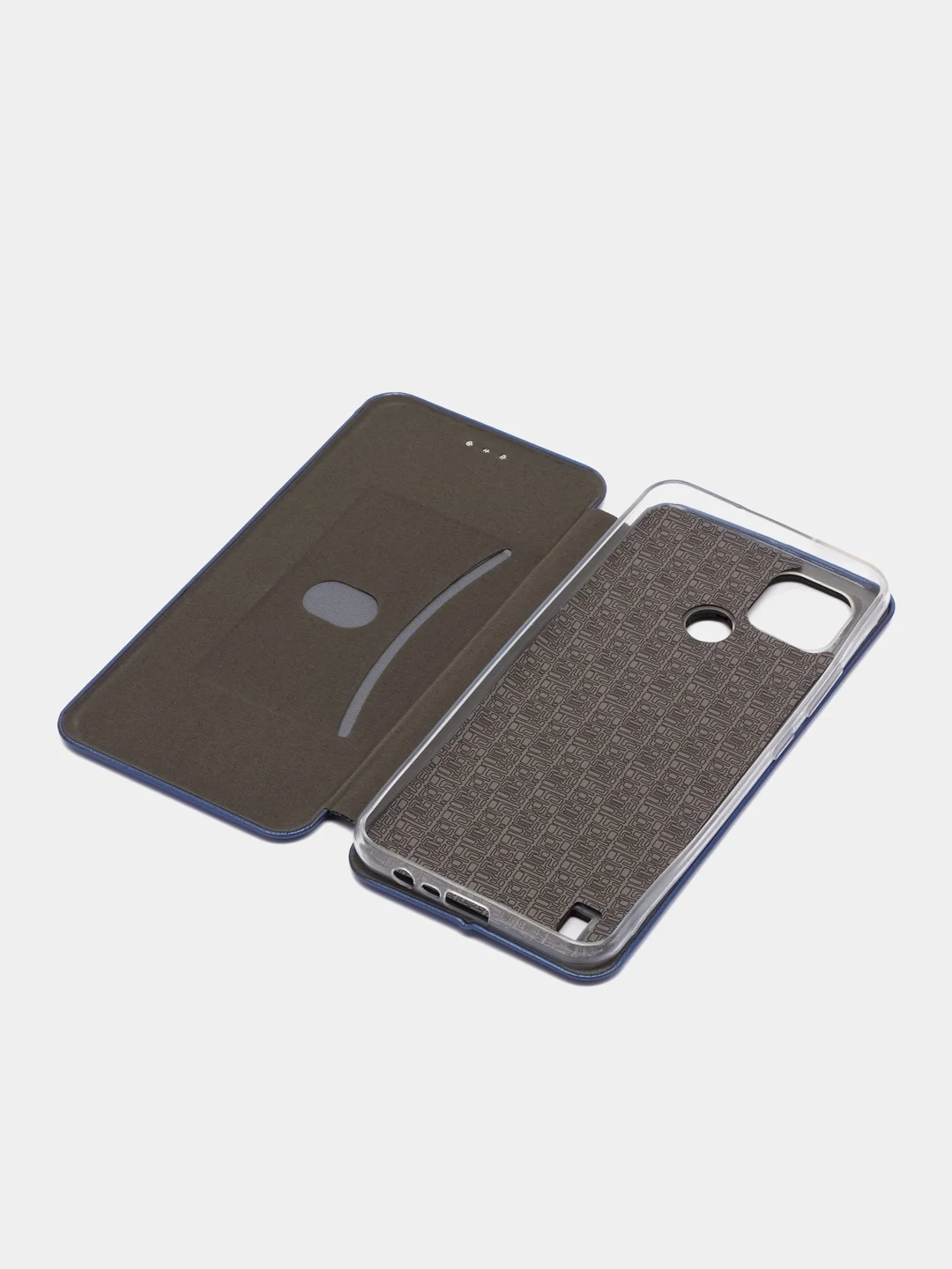 Синий чехол-книжка для Realme C 21 / C21 / Реалми С 21 / C21, экокожа