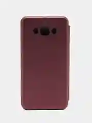 Бордовый чехол-книжка для Samsung Galaxy J 7 (2016), Samsung J7 (2016), Самсунг J 7 экокожа