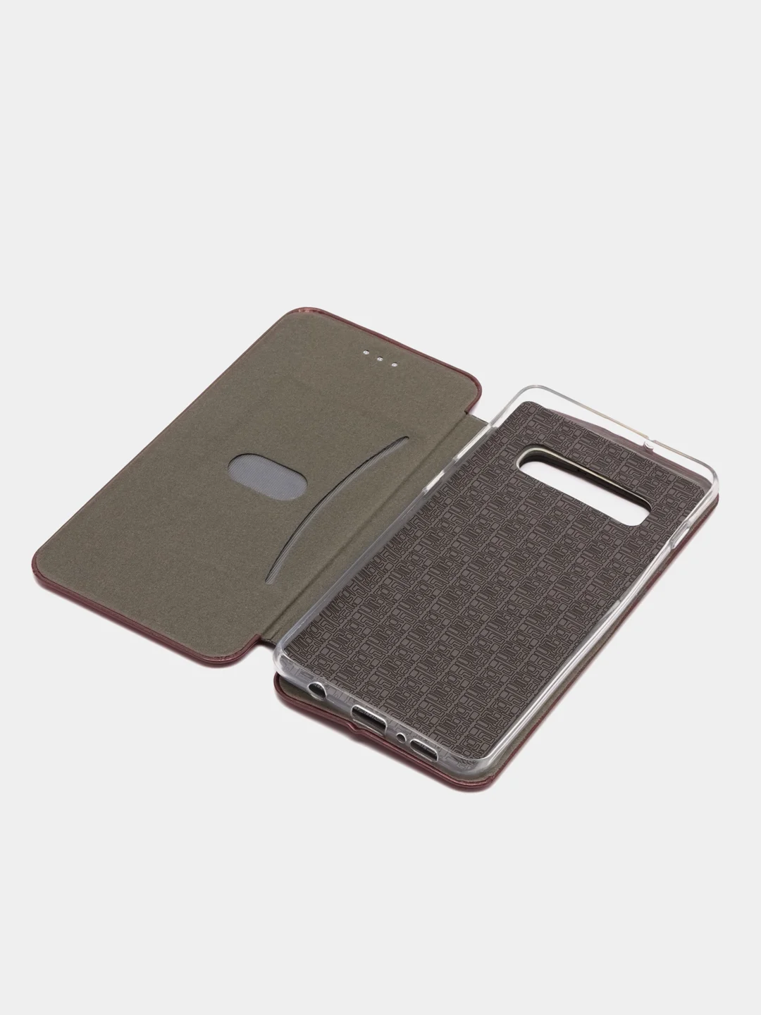 Бордовый чехол-книжка для Samsung Galaxy S10 Plus, S 10 Plus, s10+ экокожа (Самсунг С10 плюс)