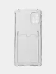 Противоударный прозрачный чехол на Samsung Galaxy A51, с карманом для карт