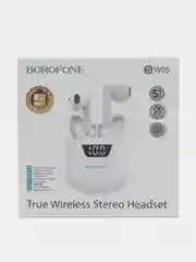 Белый беспроводные вакуумные bluetooth-наушники с микрофоном Borofone BW05