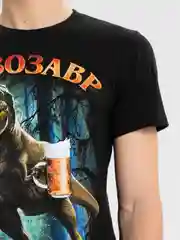 Черный мужская футболка с принтом