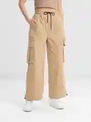Бежевый брюки карго, штаны парашюты
