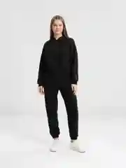 Черный спортивный костюм женский, на флисе, утепленный, оверсайз