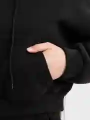 Черный спортивный костюм женский, на флисе, утепленный, оверсайз