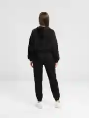 Черный спортивный костюм женский, на флисе, утепленный, оверсайз