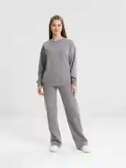 Серый костюм женский спортивный, теплый