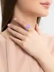 Фиолетовый акриловые кольца "Котик", 6 цветов, 17 мм