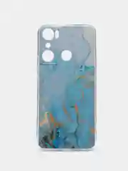 Светло-синий силиконовый чехол на Infinix HOT 20i / Инфиникс Хот 20i с рисунком, защита камеры
