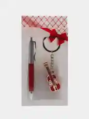 Багровый подарочный набор: ручка, брелок