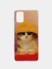 Желтый чехол на Samsung Galaxy A71 4G / Самсунг А71 4G прозрачный, с рисунком, защита камеры